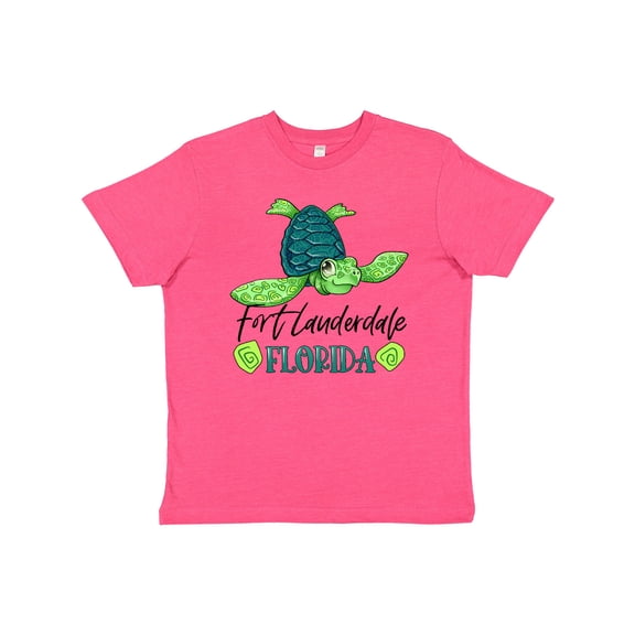 Inktastic Fort Lauderdale, Florida Happy Sea Turtle Youth T-Shirt