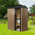 thumbnail image 2 of Outdoor Storage Shed, Metal Garden Shed, Metal Storage House with Lockable Door for Backyard Outdoor Patio, 2 of 8
