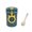 Blue, variant on Wheat Straw Soup Cup, 330ml Portable Microwaveable Breakfast Cup, Double-layer Thermal Insulation Breakfast Cup Water Bottle with Spoon for School Office Outdoor Travel Student