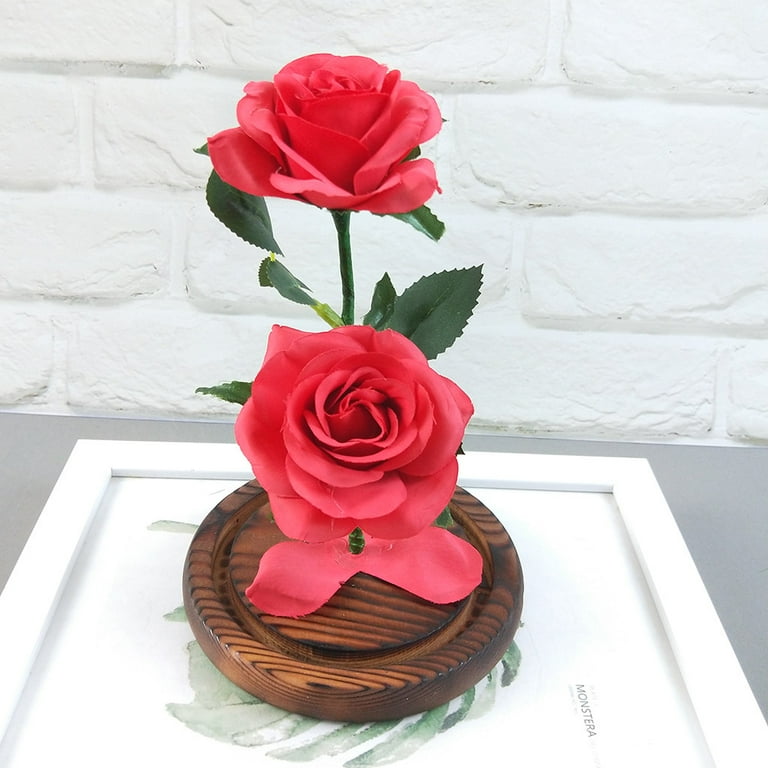 Sxdthy Eternal Flower Handmade Preserved Real Rose Glass Cover Holder  Immortal Flowers Birthday Gifts Wedding Supplies Unique Home Decorations