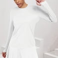 thumbnail image 5 of OGLCCG Soft Long Sleeve Workout Tops for Women Thumb Holes UV Sun Protection Running Hiking Yoga Shirts Solid Color Breatable Athletic Tops,XXL,White, 5 of 5