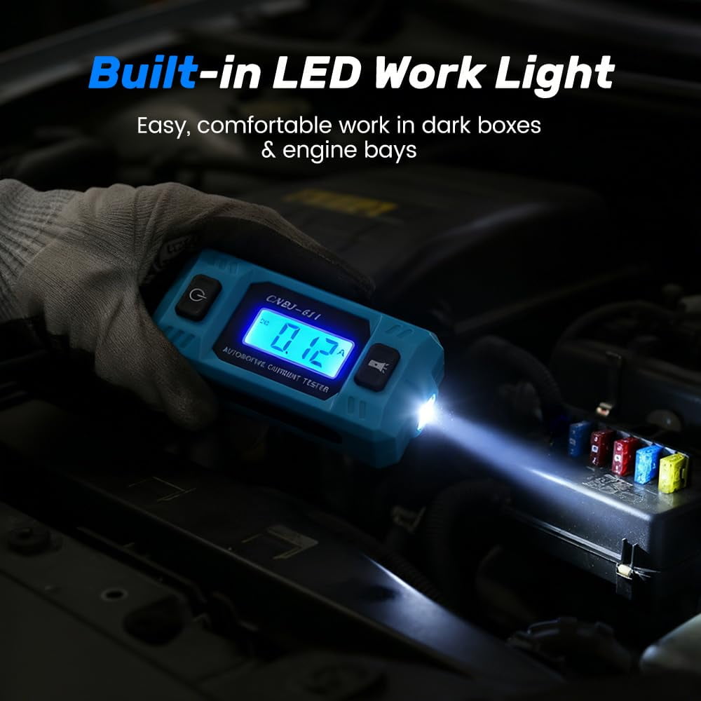 Automotive Circuit Fault Probe Tester, High-Precision 20A 48V Current Tester for Car Relay and Fuse Blade Electrical Circuit Testing