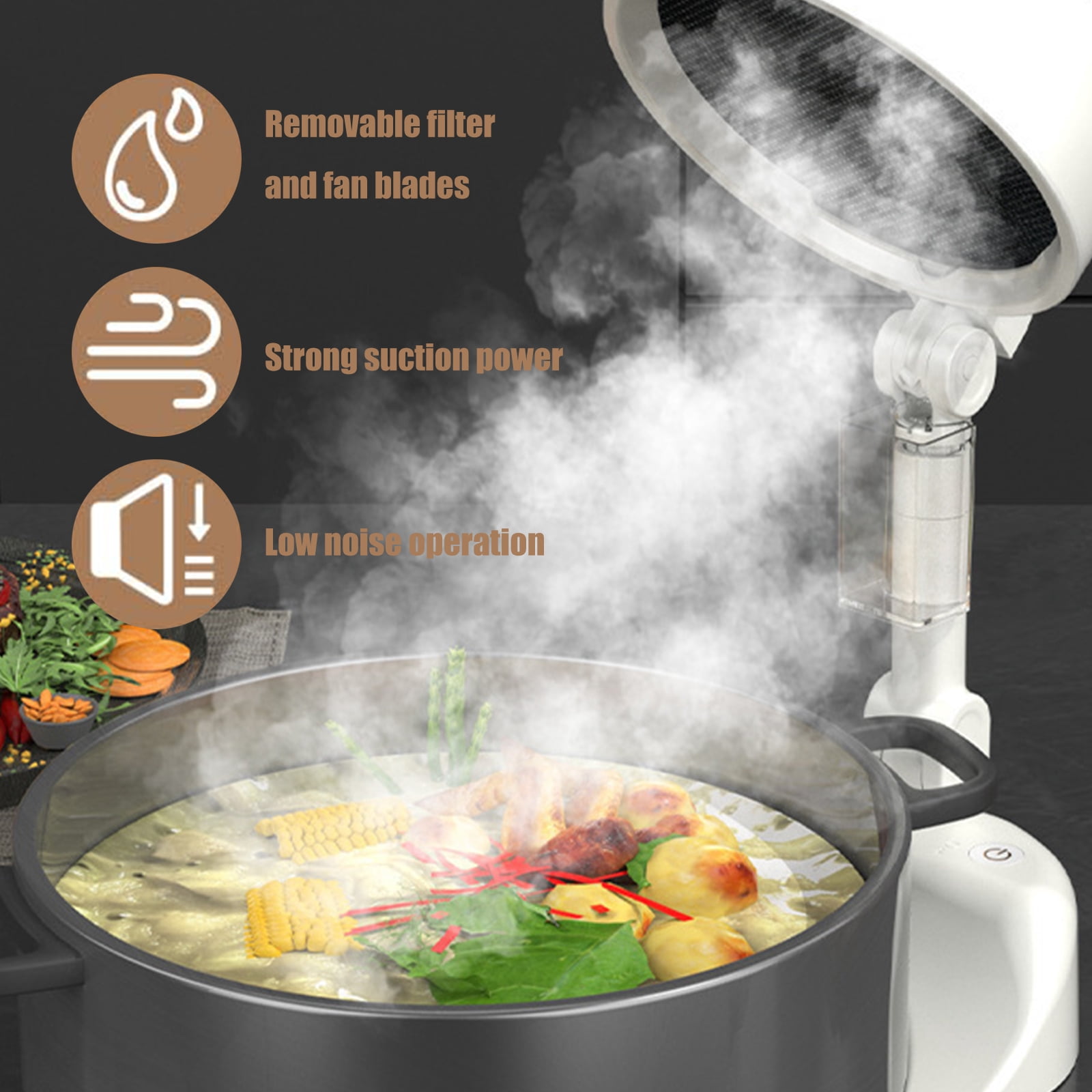 Portable Desktop Ranges Hood Exhaust Fan for Indoor BBQ and Kitchen Easy Cleaning Extractor Hood with Low Noise