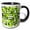 Black/White, variant on 3drose, Geometric Shapes Pattern Lime-green Black Cut Out, 11oz Two-tone Green Mug