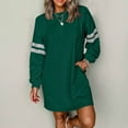 thumbnail image 2 of safuny Womens Casual Sweatshirt Dress Crewneck Long Sleeve Pullover Tops Trendy Fall Sweatshirt Dresses with Pockets Green _c M, 2 of 4