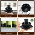 thumbnail image 3 of Bestdin Black Dinnerware Set for 4, 16 Pack Plastic BPA-Free Dinner Plates, Salad Plates, Cereal Bowls, Cups, Unbreakable Plates and Bowls Sets, Microwave and Dishwasher Safe, 3 of 6