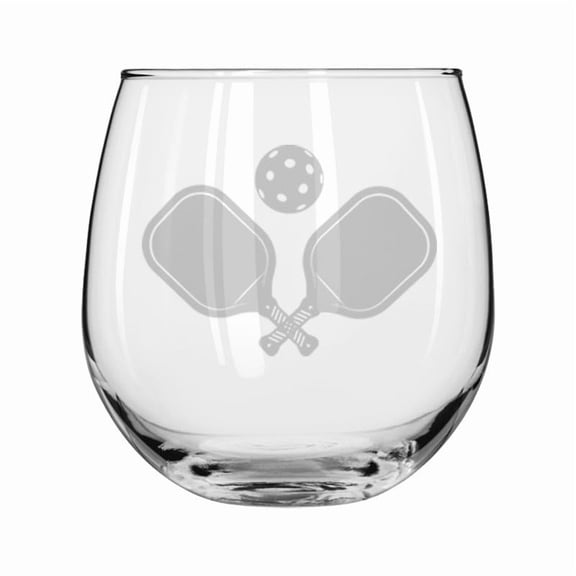 Wine Glass for Red or White Wine Gift Pickleball Paddles (16 oz Stemless)