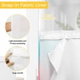 thumbnail image 6 of Teal Pimk Ombre No Hook Shower Curtain Waterproof,Bathroom Curtains with Snap in Liners and See Through Top Window,Modern Geometric Striped Abstract Art Hotel Style Bathtub Curtains Shower 72"Wx72"L, 6 of 8
