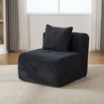 thumbnail image 5 of S-HOME 31" Deep Seat Cloud Armless Sofa With Ottoman And Pillow For Dorms, Living Room And Bedroom Use, No Assembly Needed，Charcoal, 5 of 7