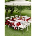 thumbnail image 3 of Outdoor Tablecloth with Umbrella Hole and Zipper, Red Plaid Christmas Rectangle Table Cloth 52x70 Inch Waterproof Tablecloth, Snowman Gifts Xmas Tree Winter Snowflake Picnic Table Cover for Patio, 3 of 7