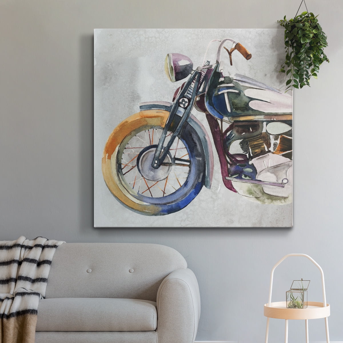 Wexford Home Moto Metal I-Premium Gallery Wrapped Canvas, 24" x 24" - Ready to Hang
