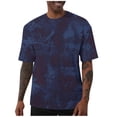 thumbnail image 3 of UVEASISHA Vintage Tshirts for Men Short Sleeve Tie Dye Graphic Tees Regular Fit Casual Big and Tall T-Shirt Lightweight Stretch Active T Shirts Blue 5XL, 3 of 7