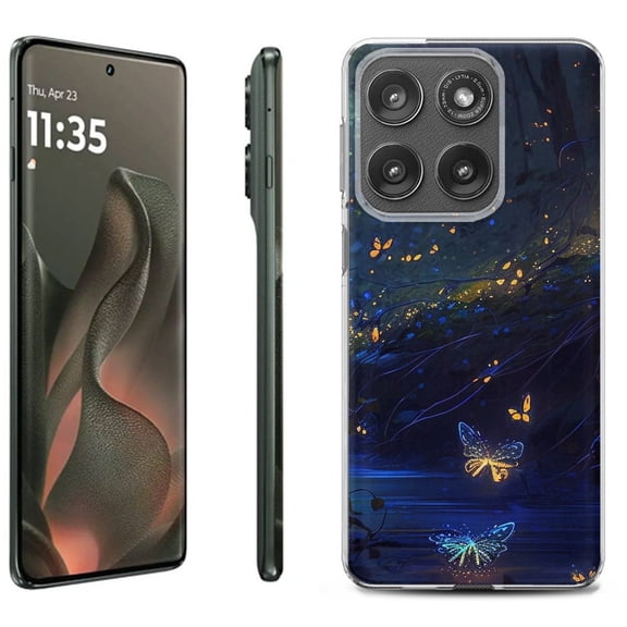 For Motorola Moto Edge 5G 2025 Protective Shockproof Phone Case, by OneToughShield - Fireflies Butterfly