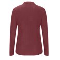 thumbnail image 6 of Scyoekwg Womens Long Sleeve Tops V-Neck Knitted Tunic Sweatshirts Trendy Lightweight Women Blouses Fall Dressy Casual Blouses Solid Color Pullover (Wine,L), 6 of 7