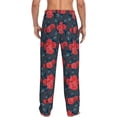 thumbnail image 3 of Picia Rose Flowers Mens Soft Woven Cotton Elastic Waistband Sleep Pajama Pant Lounge Sleep Pant With Pockets And Drawstring-Medium, 3 of 9