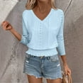 thumbnail image 2 of Fewfanhot Womens Blouses Knit Sweaters Fall V Neck Long Sleeve Pullover Casual Loose Tops, 2 of 9