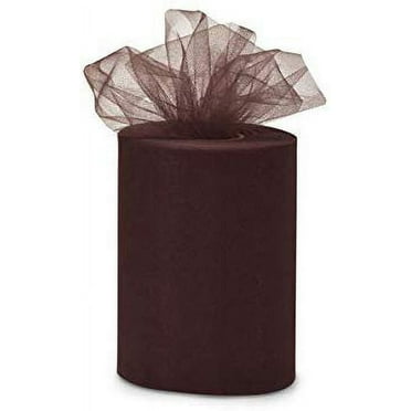 Brown Tulle Fall Wedding Decor - 6" x 100 Yards, Fabric Netting Ribbon, Thanksgiving, Christmas, Wreath
