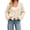 Beige, variant on Women's Oversized Button Down Crop Cardigans Cable Knit Long Sleeve Slouchy Sweaters Coat with Pockets