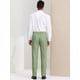 thumbnail image 5 of Pantalones a cuadros para hombre, informales, de corte regular, con frente plano, elásticos, a cuadros Verde blanco S, 5 of 6