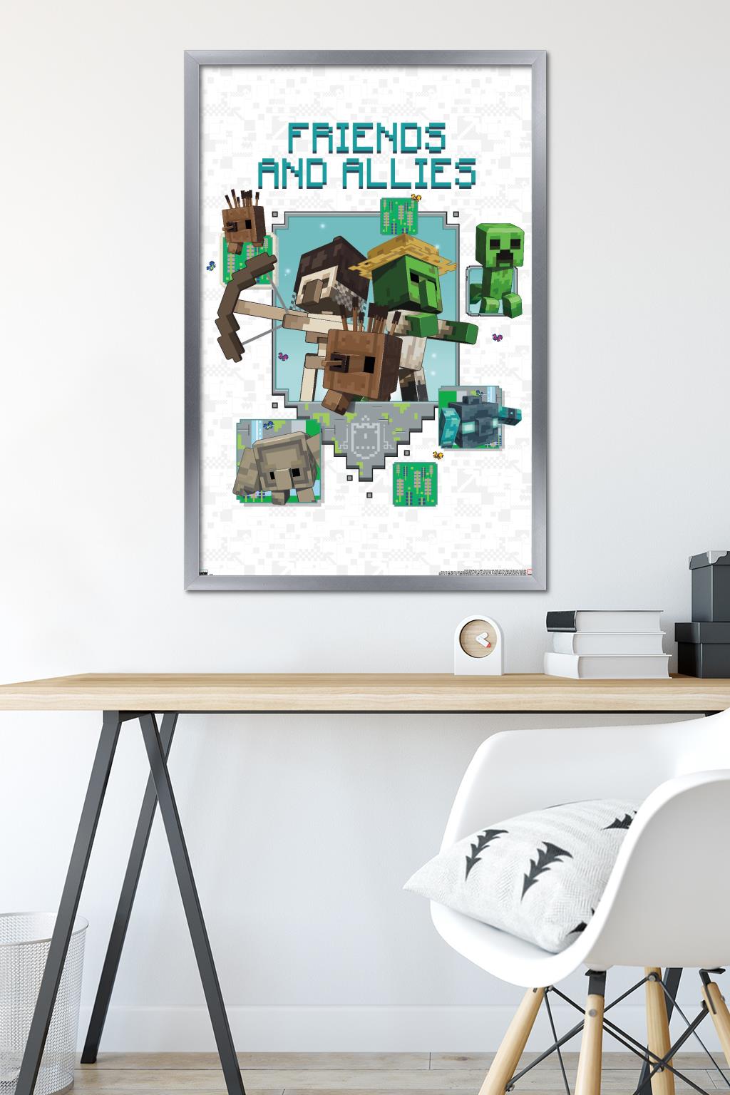 Minecraft: Legends - Friends and Allies Wall Poster, 22.375" x 34" Framed
