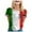 Red, variant on Womens Summer Tops Italian Printed Short Sleeve O Neck T Shirt Top Fashoin Casual Shirts for Women Blue L