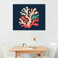 thumbnail image 2 of Nawypu  Coral Canvas Wall Art Prints Ocean Navy Blue Coastal Artwork Beach Home Decor Picture Framed Ready to Hang, 2 of 4