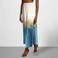 thumbnail image 5 of Axiiglly Maxi Skirts for Women High Waisted Satin Silk Floral Print Summer Beach Boho Flowy Long Skirts, S-2XL, 5 of 7