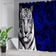 thumbnail image 2 of Cortinas de ducha con diseño de tigre al atardecer para baño, juego de baño con cortina de ducha y alfombras, tapa de inodoro, alfombrilla de baño, accesorios de cortina de ducha de tela suave con, 2 of 6