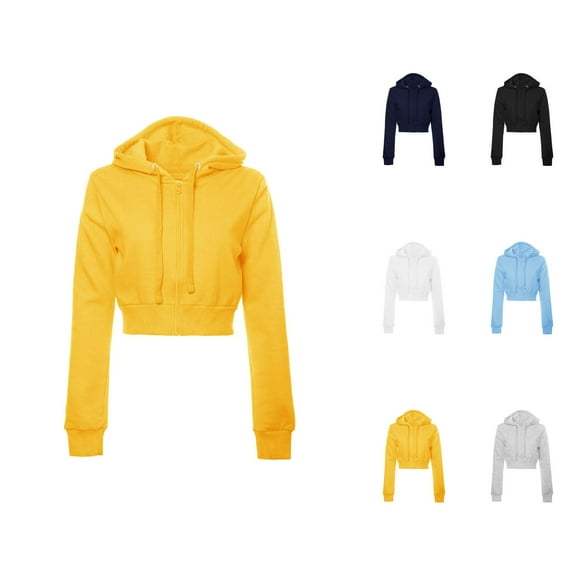 Womens Solid Color Casual Hoodie Basic Long Sleeve Zip Up Hooded Sweatshirt Fashionable and Comfortable Jacket for Fall and Winter