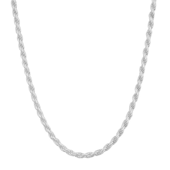 ARGENTO REALE Collier Chaîne en Corde en Argent Sterling Diamant, 1MM 2MM 3MM 4MM 5MM 6MM 7.5MM Chaîne Tressée, Collier en Argent Sterling 925