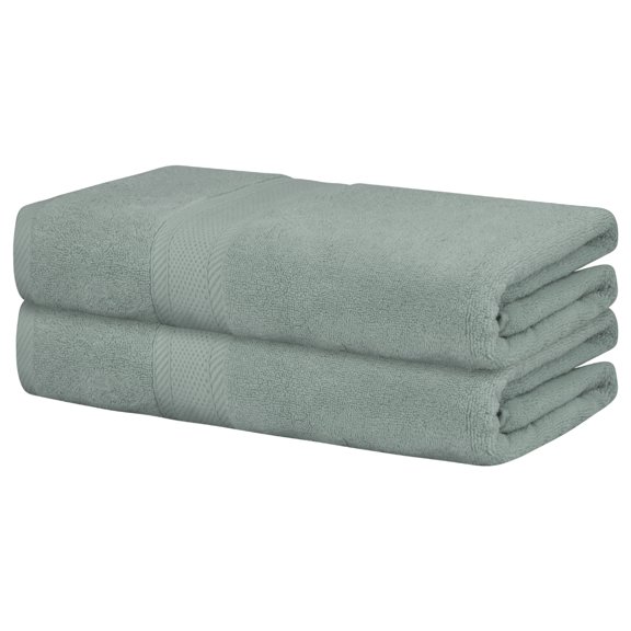 REGALWOVEN 2 Pack Cotton Bath Towels Set, Soft, Quick Dry, Highly Absorbent for Daily Use Dark Grey 28' x 56'