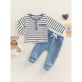 thumbnail image 3 of Bagilaanoe 2pcs Toddler Baby Girl Boy Long Pants Set Long Sleeve T-Shirts Tops + Trousers 6M 12M 18M 24M 3T Infnat Casual Fall Outfits, 3 of 9