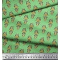 thumbnail image 2 of Soimoi Green Rayon Crepe Fabric Floral Block Print Fabric by Yard 46 Inch Wide, 2 of 3