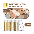 thumbnail image 5 of 30Pieces Coin Storage Tube Penny Coin Tube Coin Organizer with Screw on Lid for Coin Collection Supplies Bank, 5 of 6