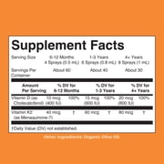 MaryRuth's Vitamin D3 + K2 Liquid Spray, Bone Support, Heart Health, USDA Organic, Sugar-Free, Gluten-Free, Vegan, 1 fl oz