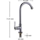 thumbnail image 3 of Cold Water Sink Faucet Single Handle One Hole High Arc Deck Mount Stainless Steel Bar Faucet, 3 of 5