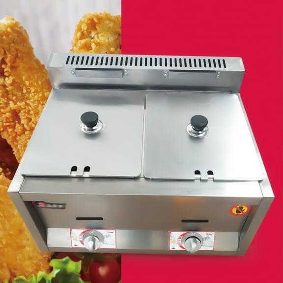 6 L 56.5*45.5*26cm Gas Commercial Counter-top Gas Fryer Deep Fryer Propane LPG Stainless Steel