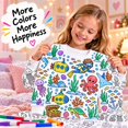 thumbnail image 4 of WOYY Girls DIY Hand Drawn Pajamas Ocean Graphic Long Sleeve Sleepwear Set PJs, Sizes 2-9, 4 of 6