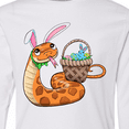 thumbnail image 4 of Inktastic Easter Cute Snake with Basket and Bunny Ears Long Sleeve Youth T-Shirt, 4 of 5