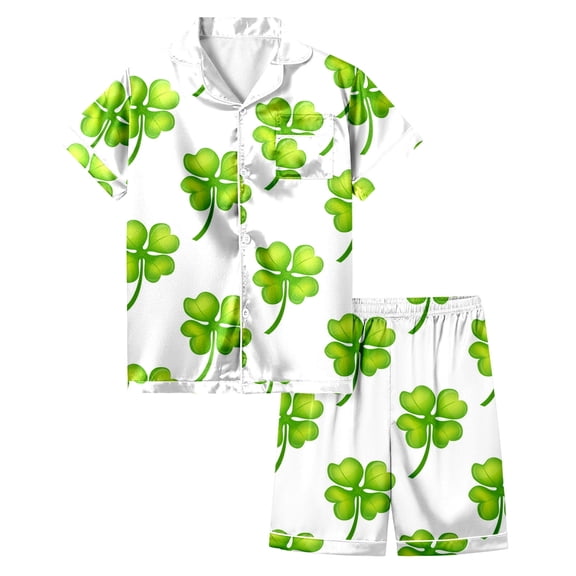 MuXiKeJi Clothes Toddler Baby Girl Boy St St Patricks Day Outfit Shamrock Long Sleeve Sweatshirt Top Charm Pants Set