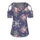 thumbnail image 4 of Gibobby Camisetas de verano para mujer Mujeres Blouse Top Flower imprimir con estilo T camisas(Morado,M), 4 of 5