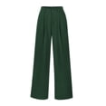 thumbnail image 1 of Pantalones PRETTYGARDEN Palazzo Mujer Tiro Alto Pierna Ancha Verde Oscuro M, 1 of 9