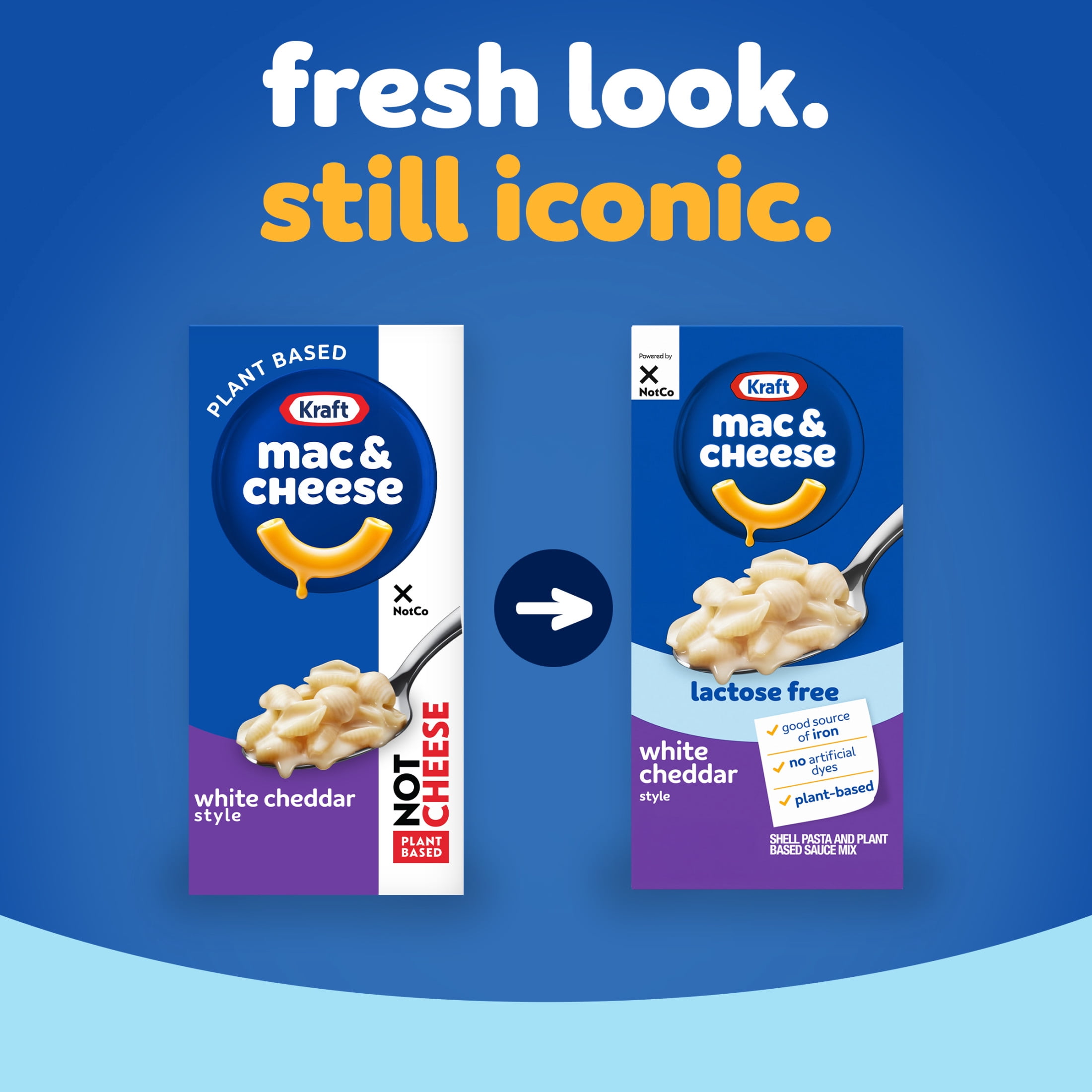 (2 pack) Kraft NotCo Lactose Free Mac and Cheese, Plant Based, 1 Box, White Cheddar Style, No Artificial Dyes, Good Source of Iron (15%), 10g of Protein (8%), 6 oz