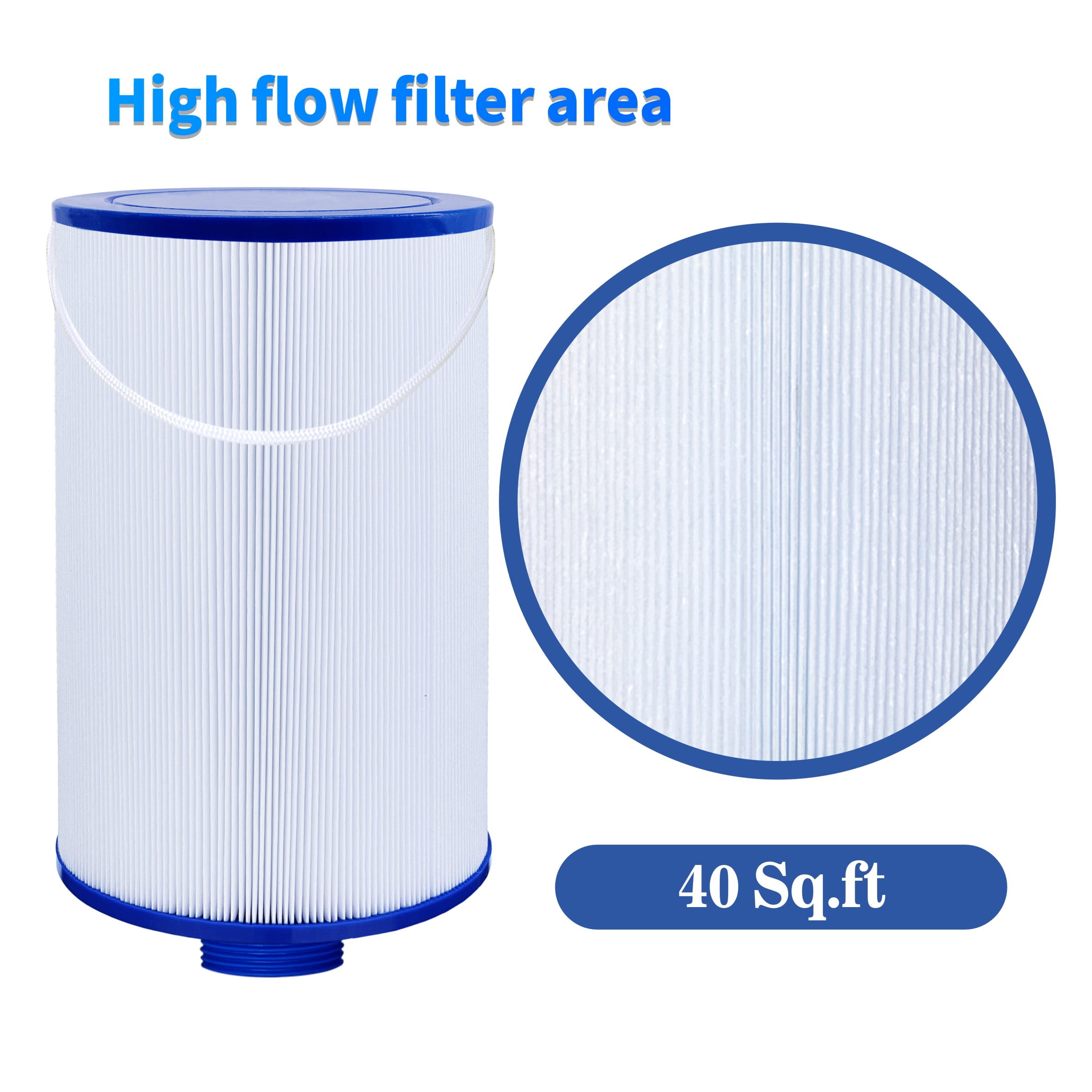 Cryspool MPT-Thread Spa Filter Replaces Watkins 303279(not 303263), FC-2402, Free Flow and Lifesmart Hot Tub Filter, 1 1/2" Finer Thread, 1 Pack