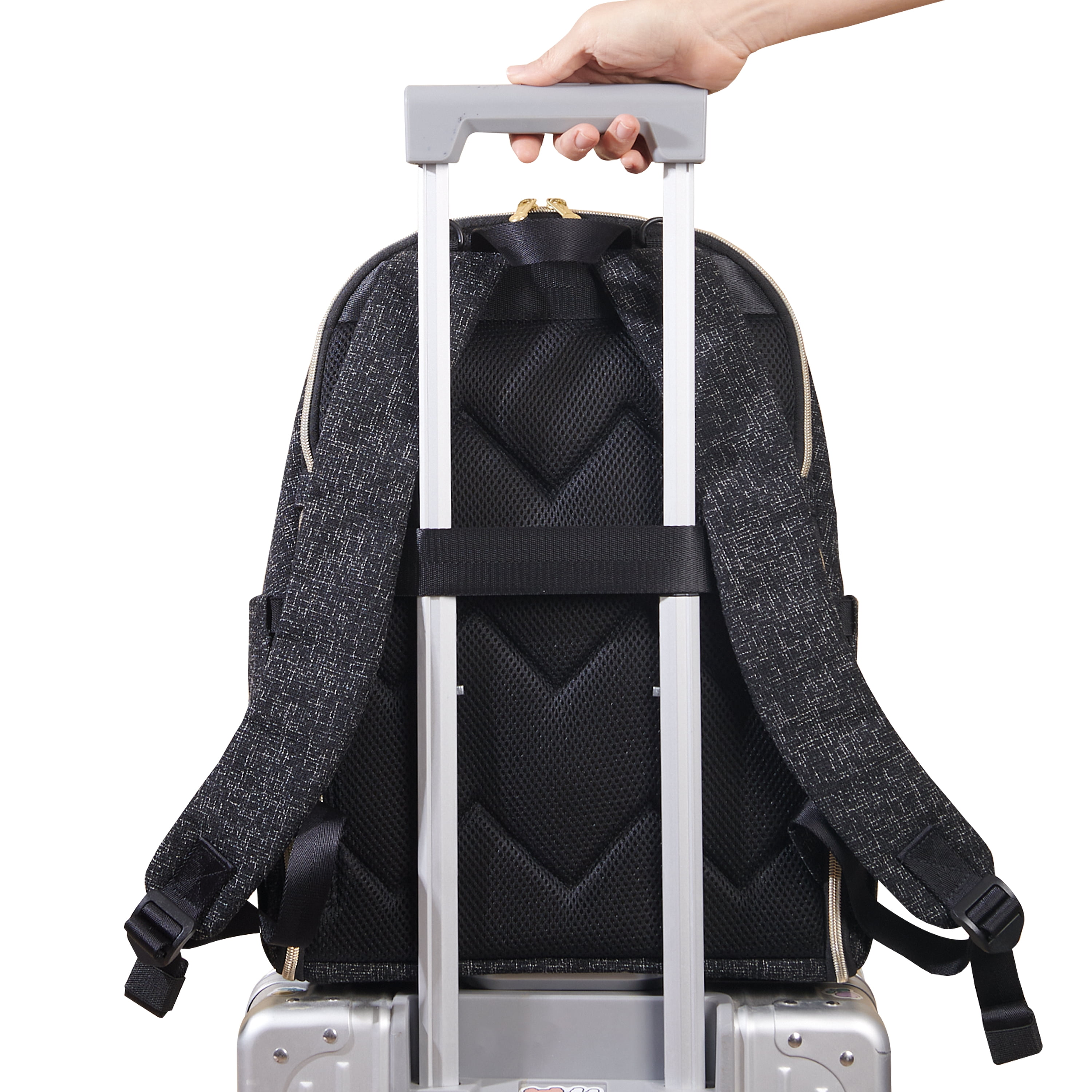 Sunveno Foldable Diaper Backpack, Wide Opening, Large Back Pack, Disposable Diaper Bags