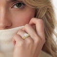 thumbnail image 3 of APSVO 18K Gold Plated Round Wedding Rings for Women Stackable CZ Non Tarnish Thumb Eternity Promise Band Engagement Rings Set Birthday Mothers Day Jewelry Gifts Her Mom Girlfriend Wife Adults Ideas, 3 of 7