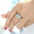 thumbnail image 2 of White/Blue/Red/Green CZ Band 925 Silver, Gold Women's Engagement Ring Size 6-10, 2 of 8