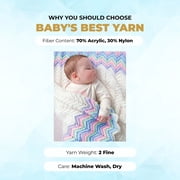Mary Maxim Baby’s Best Yellow Yarn Size 2 Yarn for Baby, Acrylic Nylon Blend, 171 Yards
