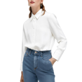 thumbnail image 6 of Weardear White Blouses for Women Dressy Casual Long Sleeve Button Down Shirt Collared Work Office Business Chiffon Blouse Shirt Tops, 6 of 6