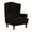 Black, variant on AIGIA Wingback Chair Covers Velvet Plush Wing Chair Slipcover 1 Piece Wing Back Chair Slipcovers Sofa Cover with Elastic Bottom